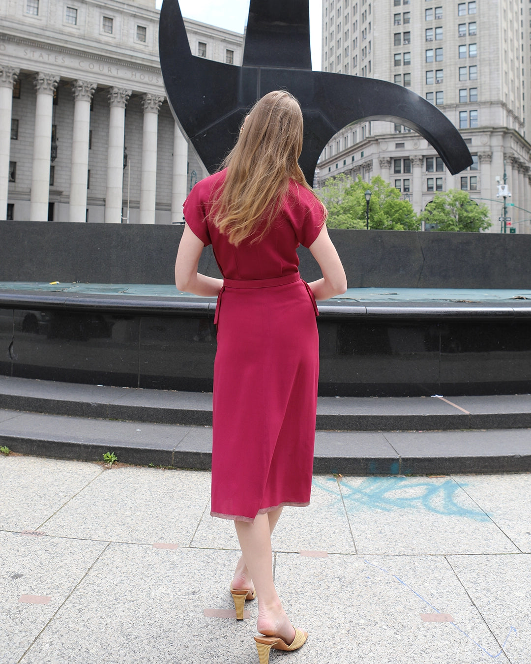 Vintage 1940s Embellished Peplum Dress