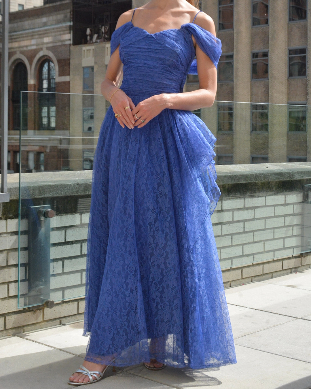 formal 1940s dress Vintage Chiffon Prom Dress, Floral Limb Proportion Formal Wear 1940s Ball Gown