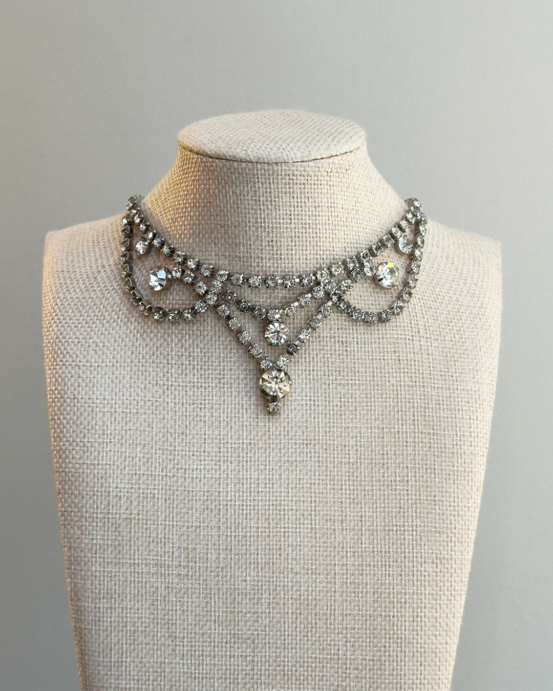 Vintage 1950s Diamanté Festoon Necklace