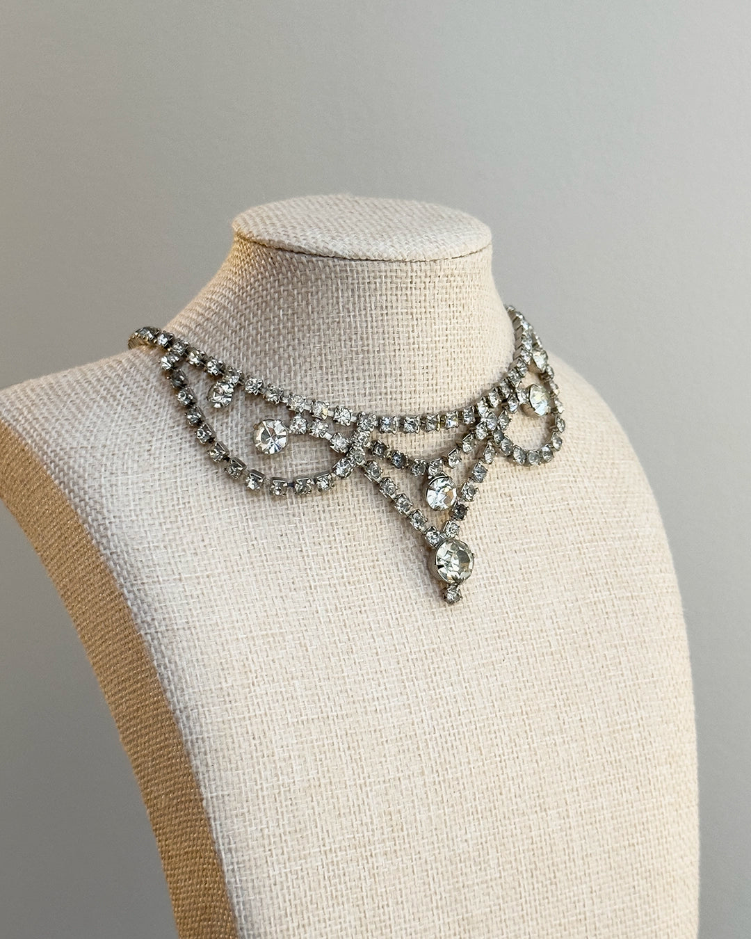 Vintage 1950s Diamanté Festoon Necklace