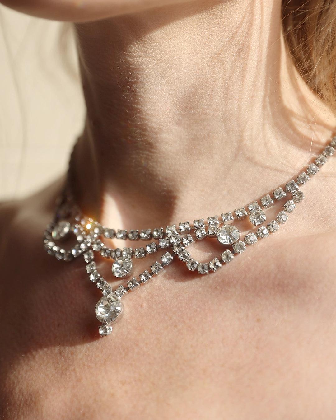 Vintage 1950s Diamanté Festoon Necklace