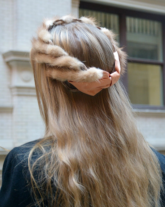 Vintage 1950s Mink Fascinator Headband
