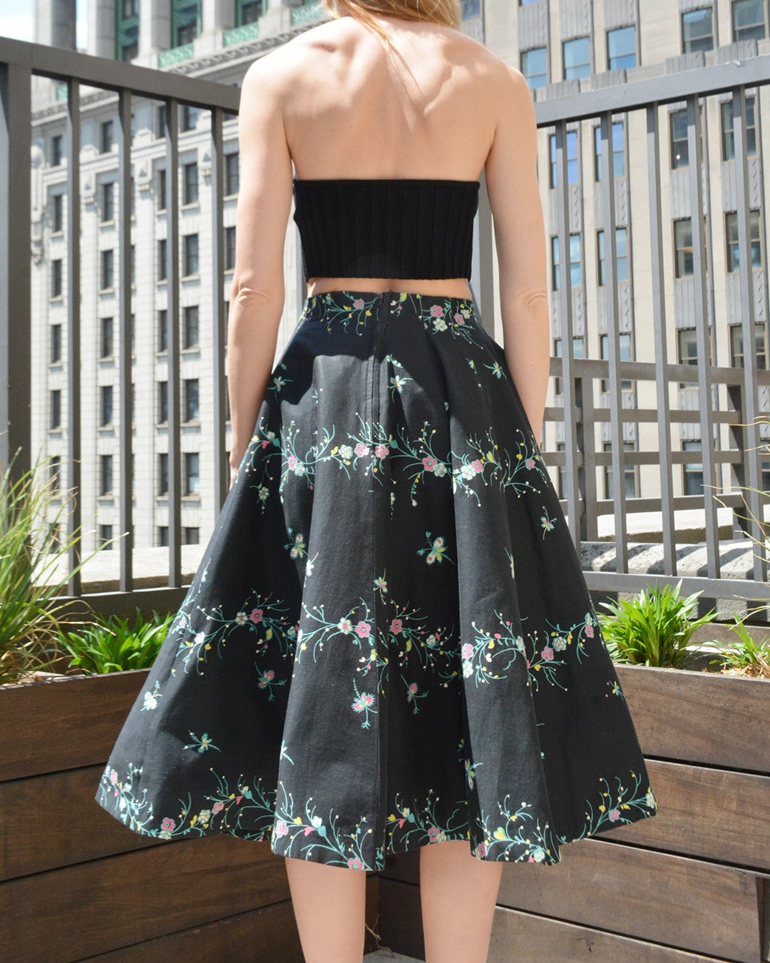 Vintage 1950s Printed Circle Skirt, 12 panels