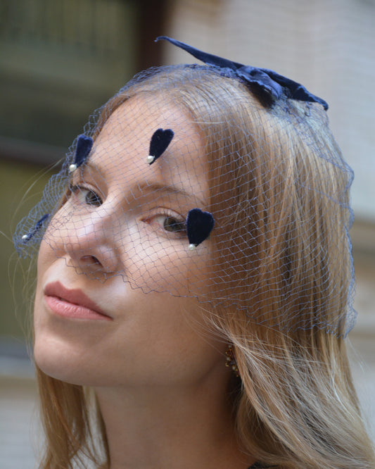 Vintage 1950s Veil Headpiece with Bow