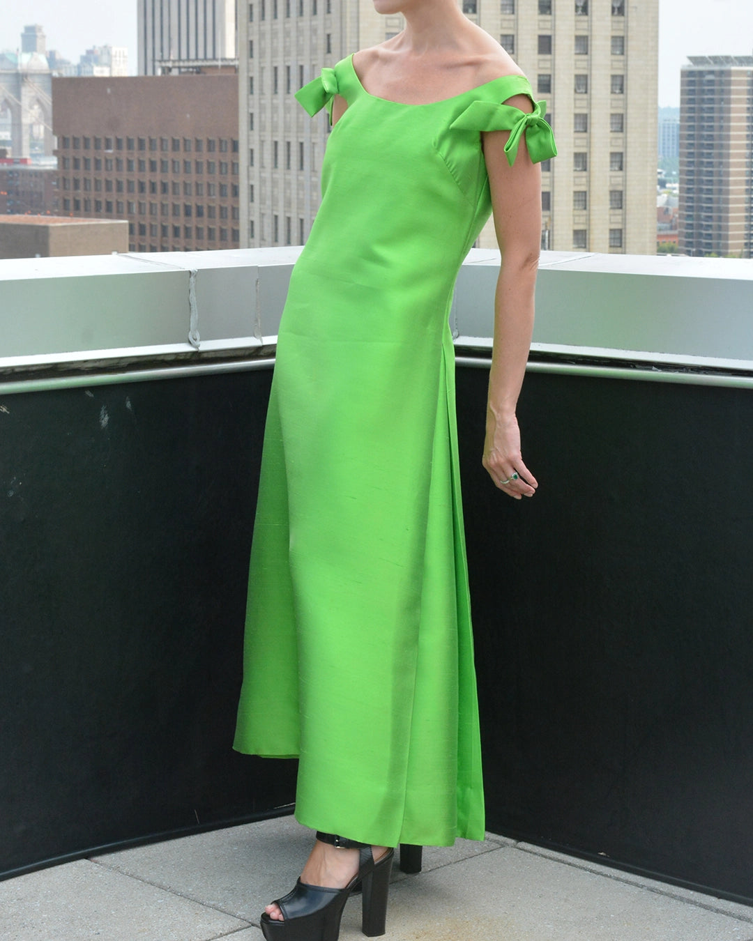 Vintage 1960s Balenciaga-Style A-Line Silk Gown