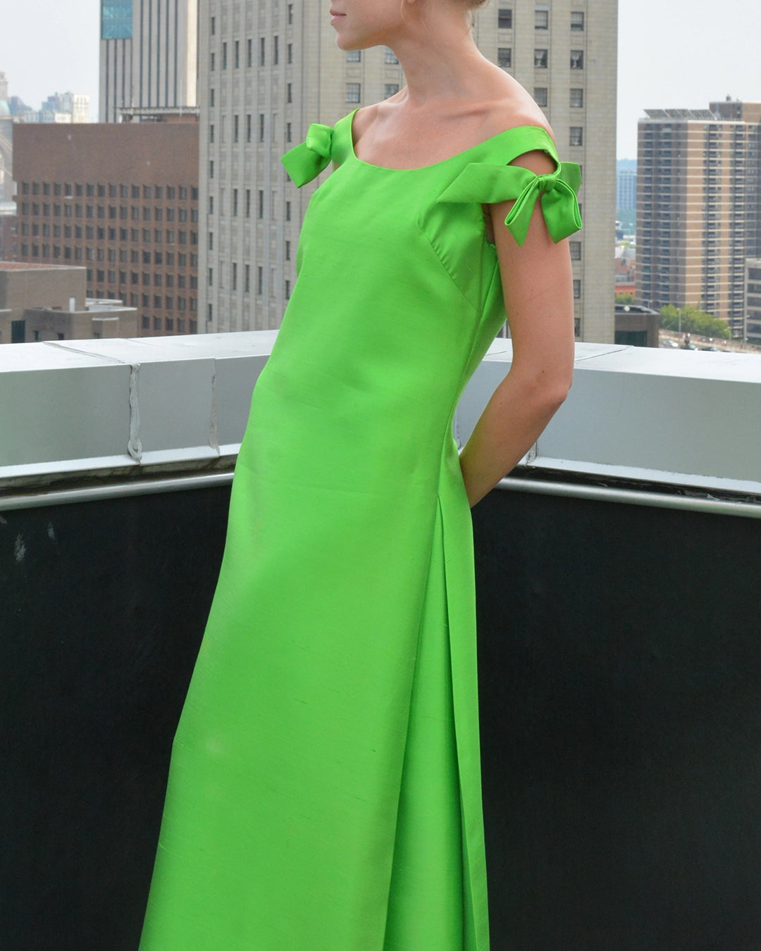 Vintage 1960s Balenciaga-Style A-Line Silk Gown