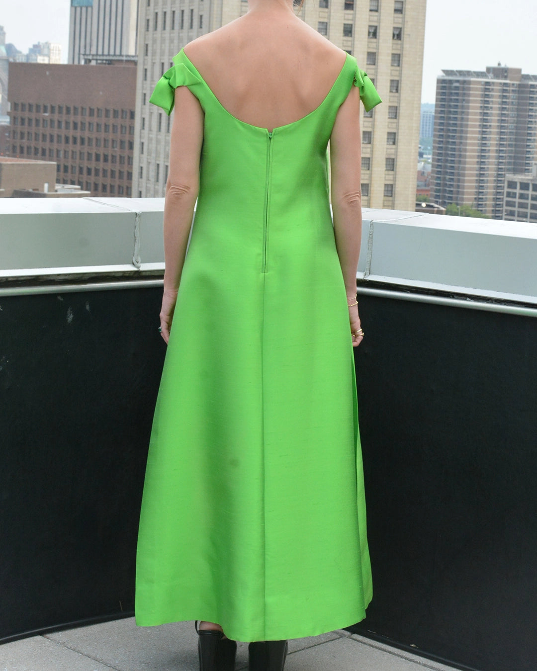 Vintage 1960s Balenciaga-Style A-Line Silk Gown