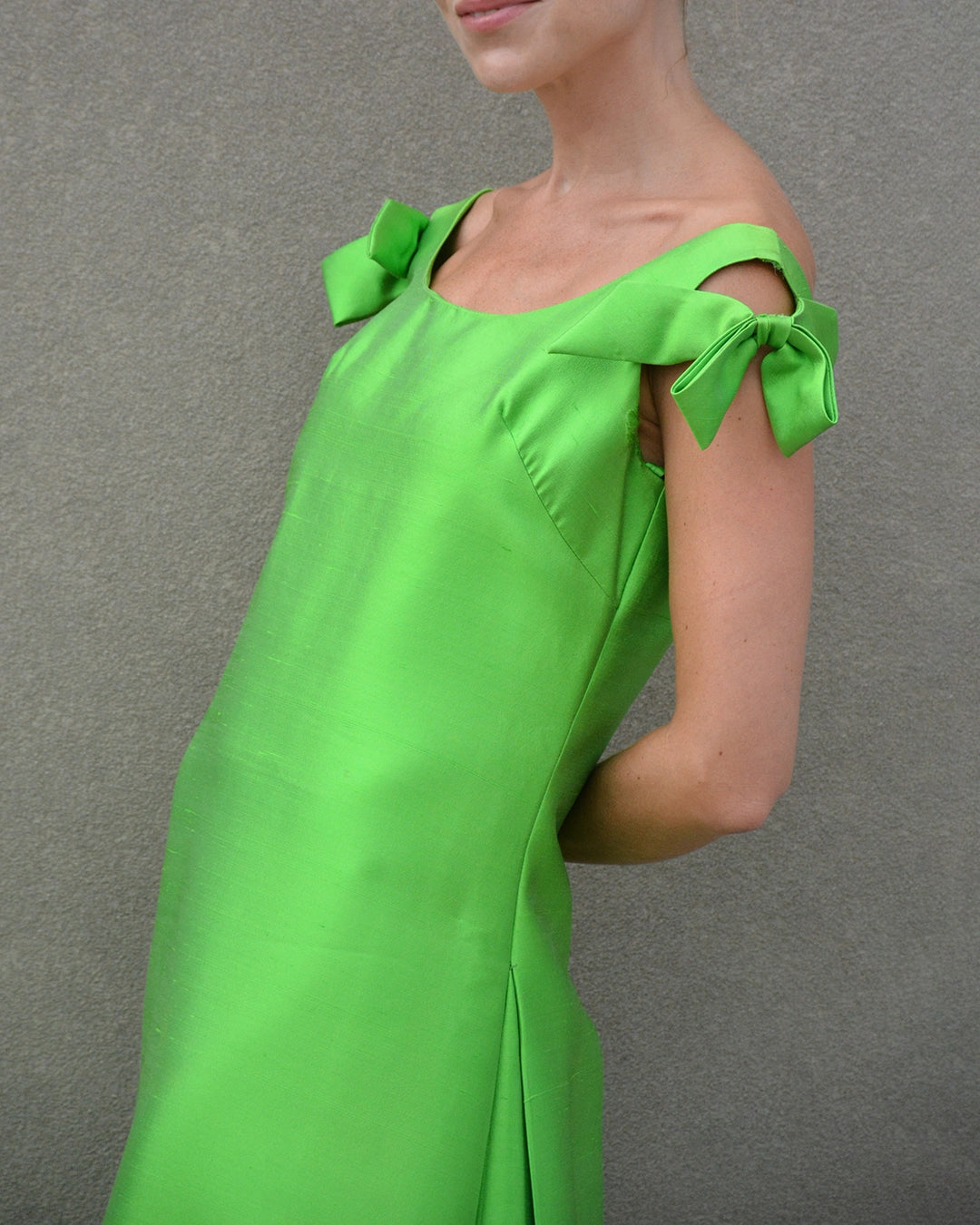 Vintage 1960s Balenciaga-Style A-Line Silk Gown