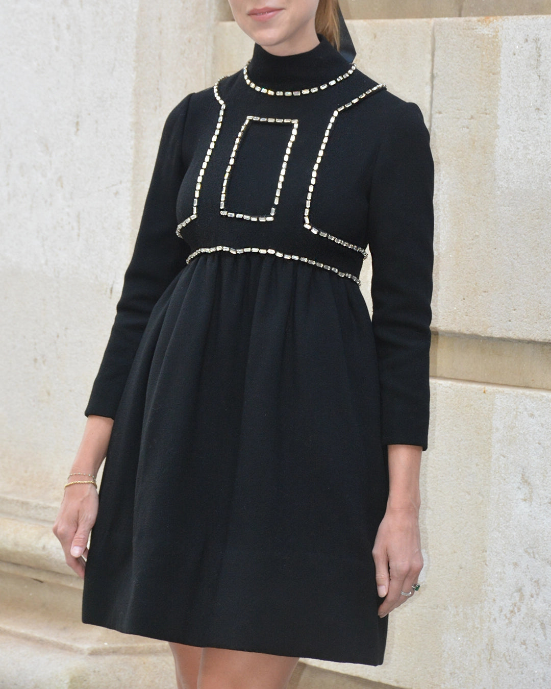 Vintage 1960s Donald Brooks Embellished Mod Cocktail Dress