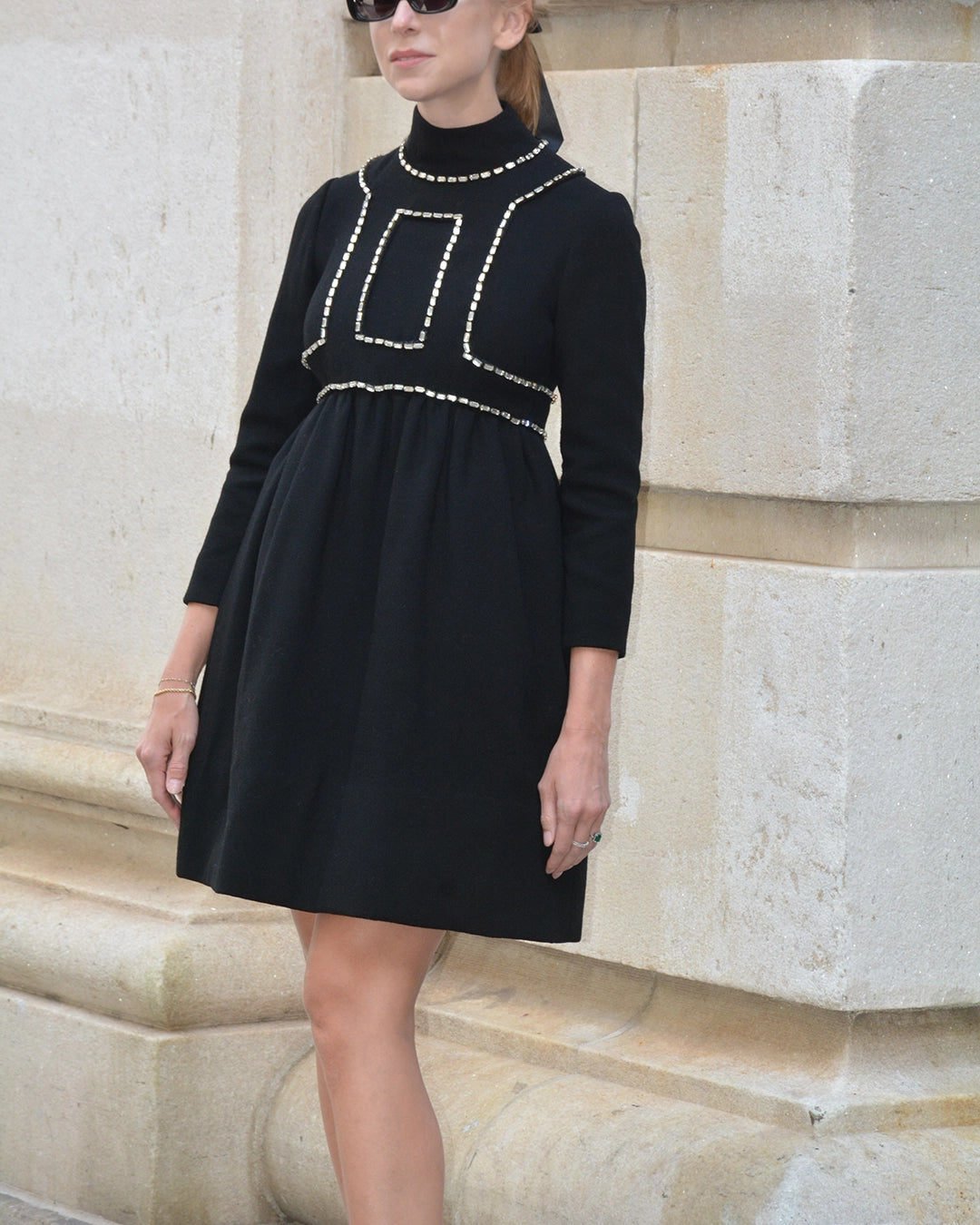 Vintage 1960s Donald Brooks Embellished Mod Cocktail Dress
