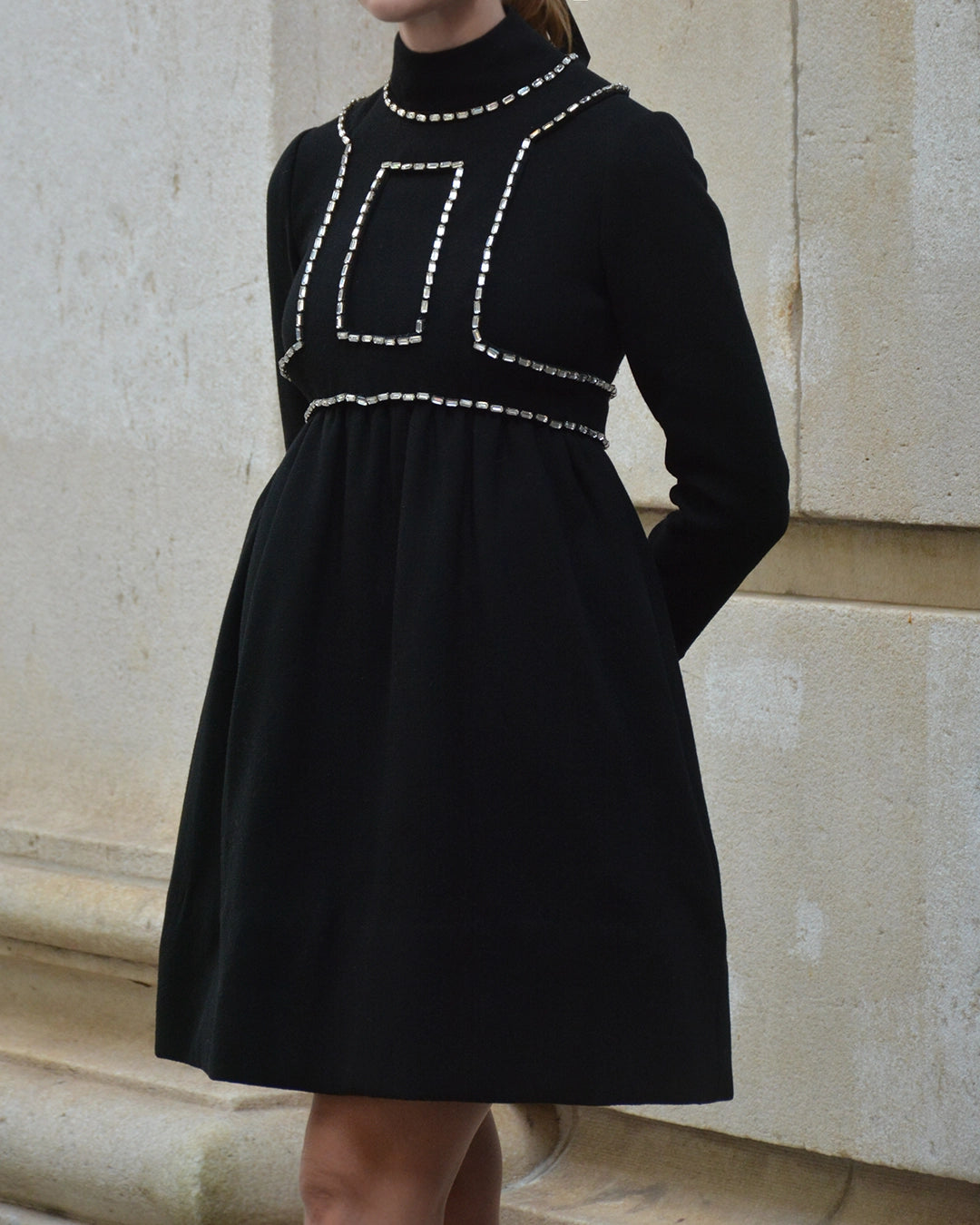Vintage 1960s Donald Brooks Embellished Mod Cocktail Dress
