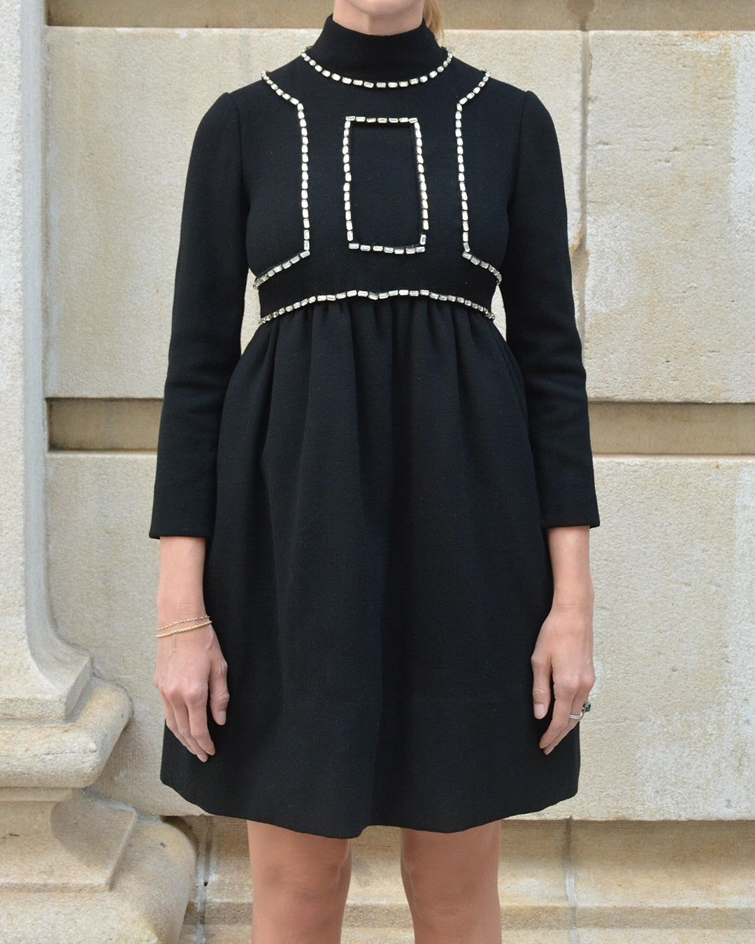 Vintage 1960s Donald Brooks Embellished Mod Cocktail Dress