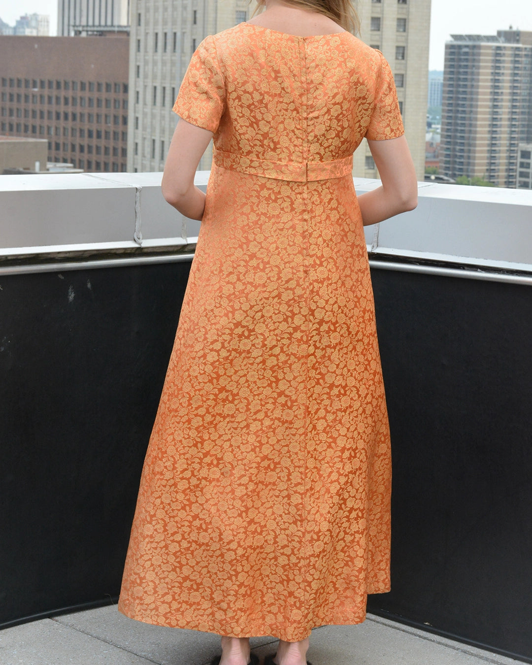 Vintage 1960s Empire Waist Brocade Gown