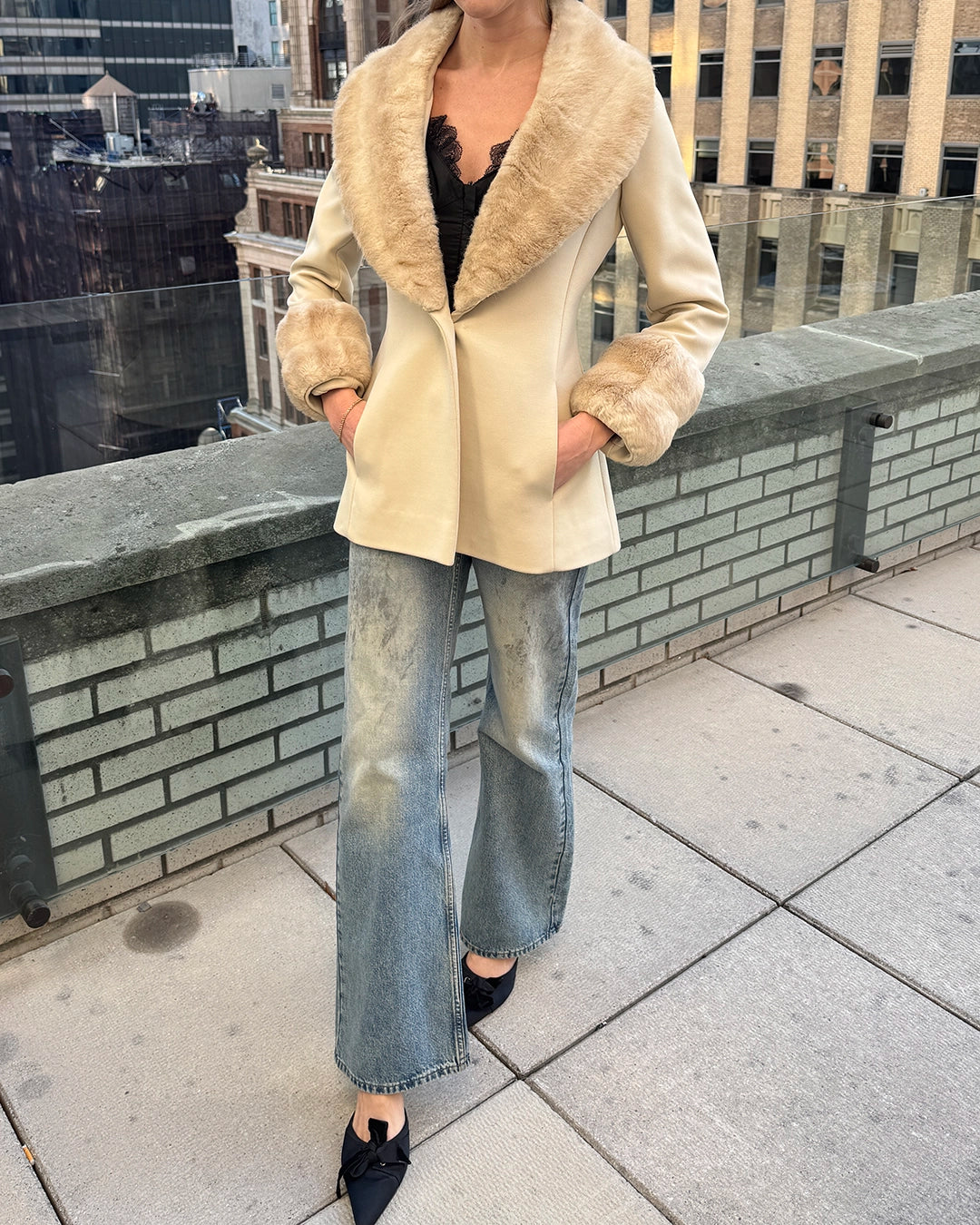 Vintage 1960s Lilli Ann Fur Collar Jacket