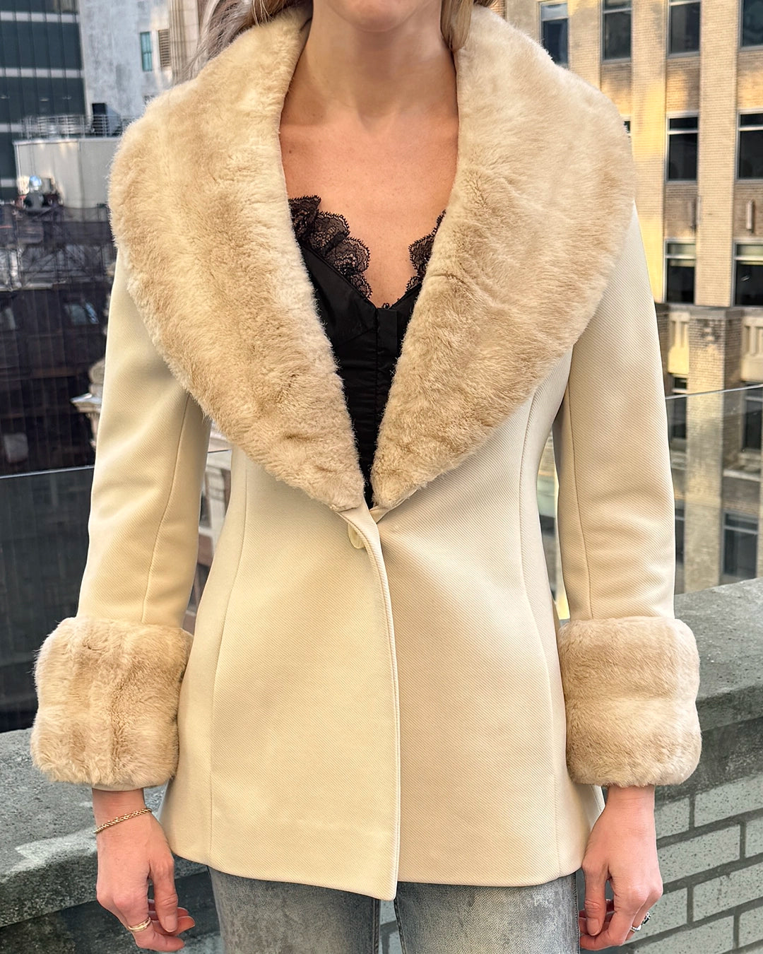 Vintage 1960s Lilli Ann Fur Collar Jacket