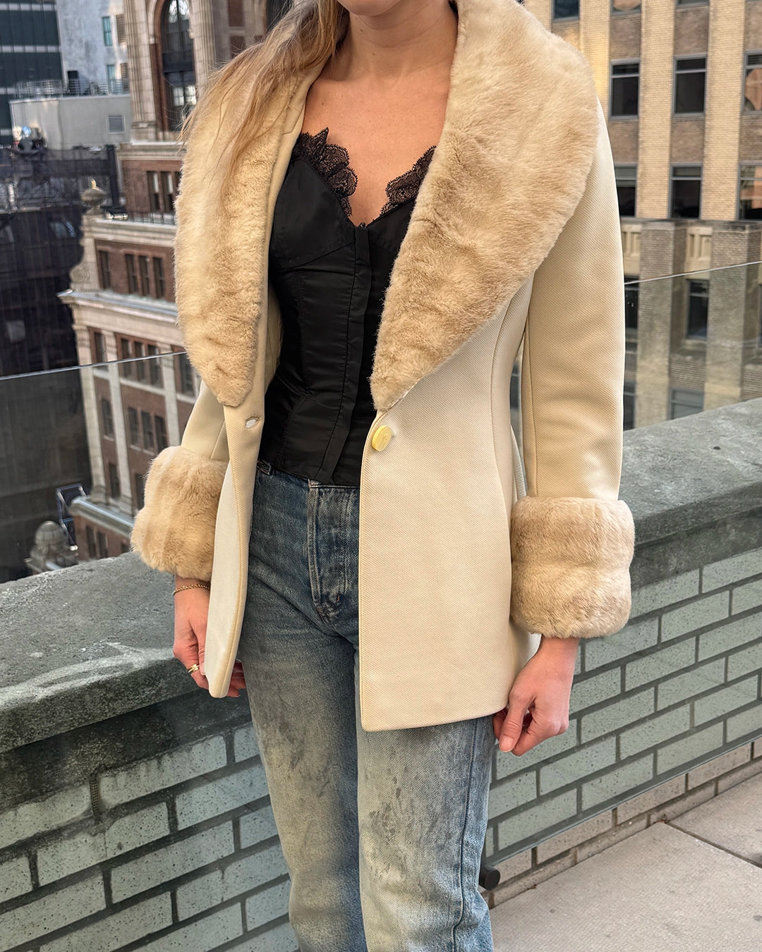 Vintage 1960s Lilli Ann Fur Collar Jacket