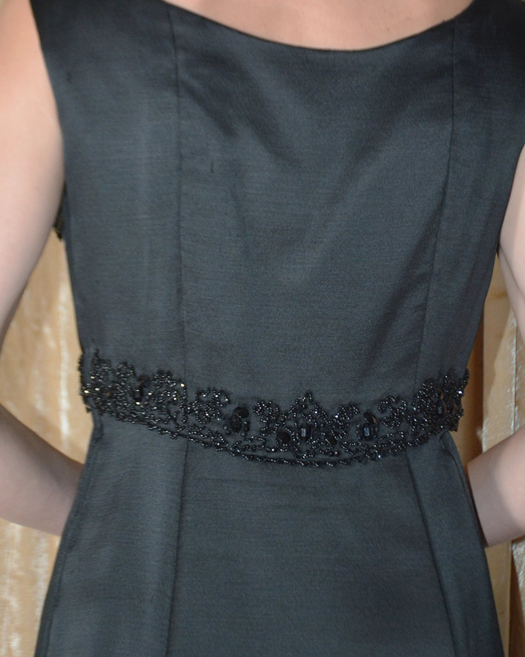Vintage 1960s Malcolm Starr Beaded Silk Gown with Tassel Details