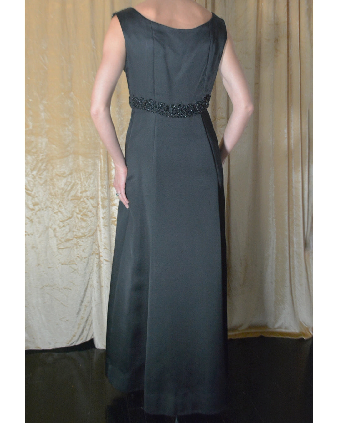 Vintage 1960s Malcolm Starr Beaded Silk Gown with Tassel Details