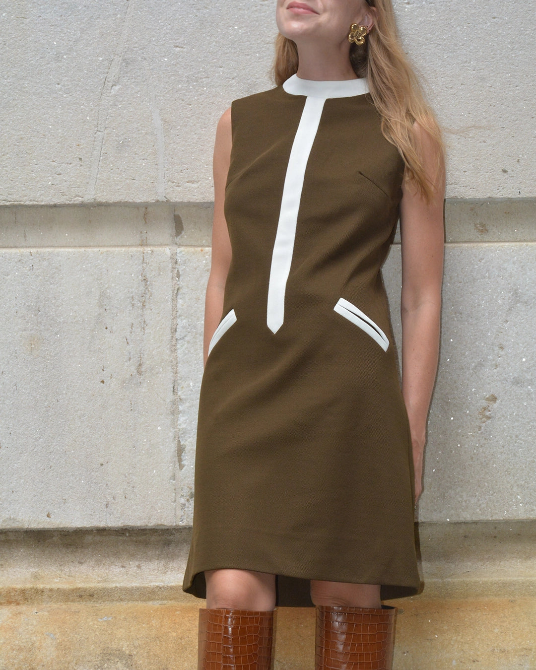 Vintage 1960s Mod Colorblock Shift Dress