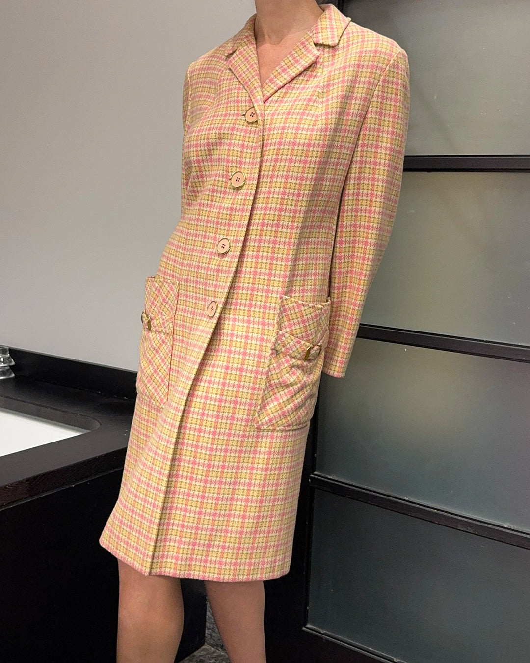 Vintage 1960s Pastel Plaid Coat