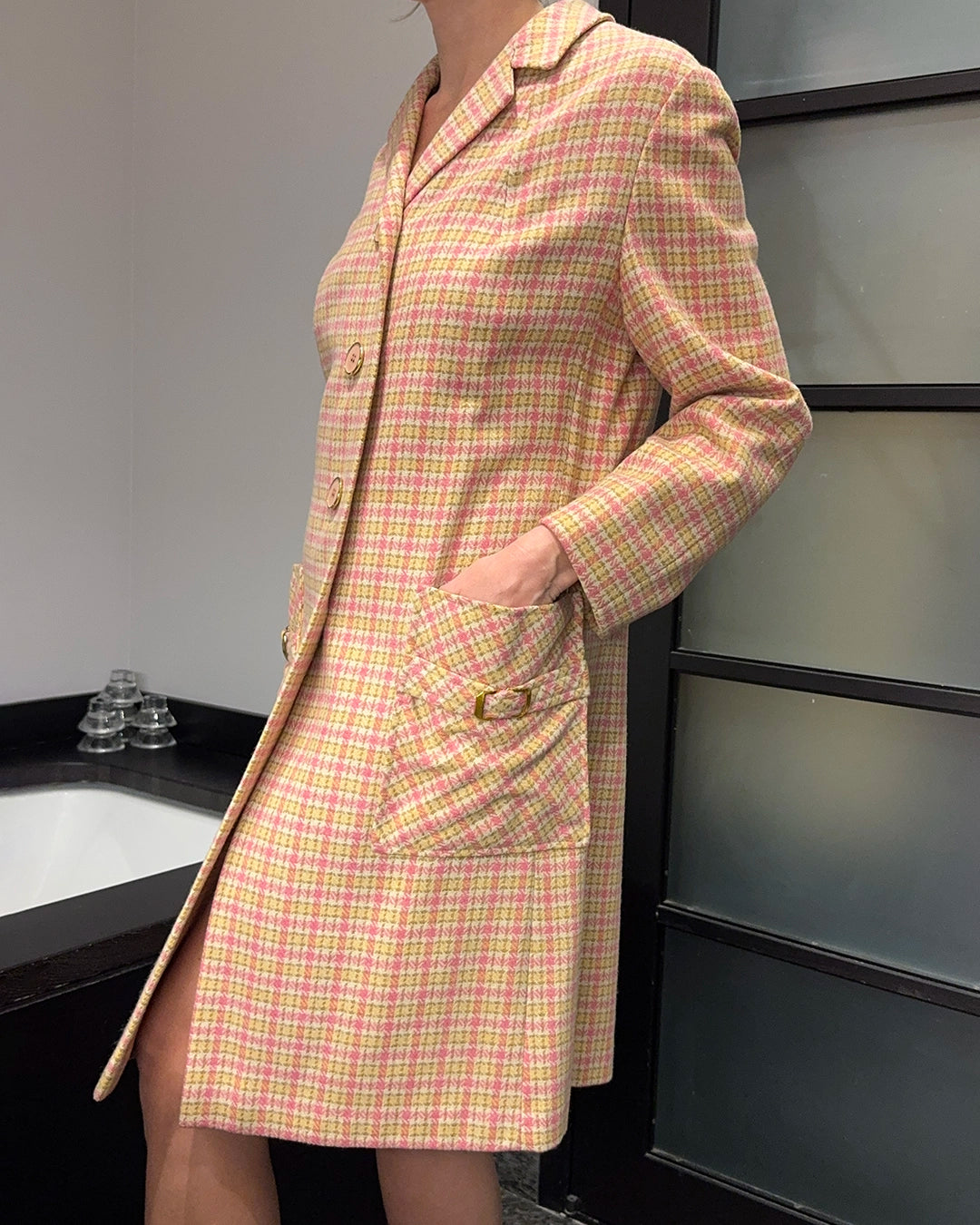 Vintage 1960s Pastel Plaid Coat