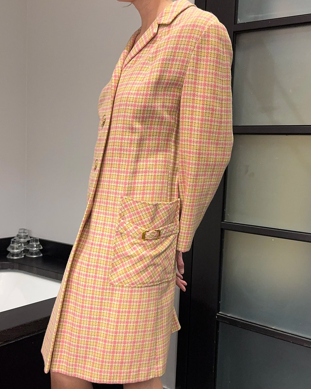 Vintage 1960s Pastel Plaid Coat