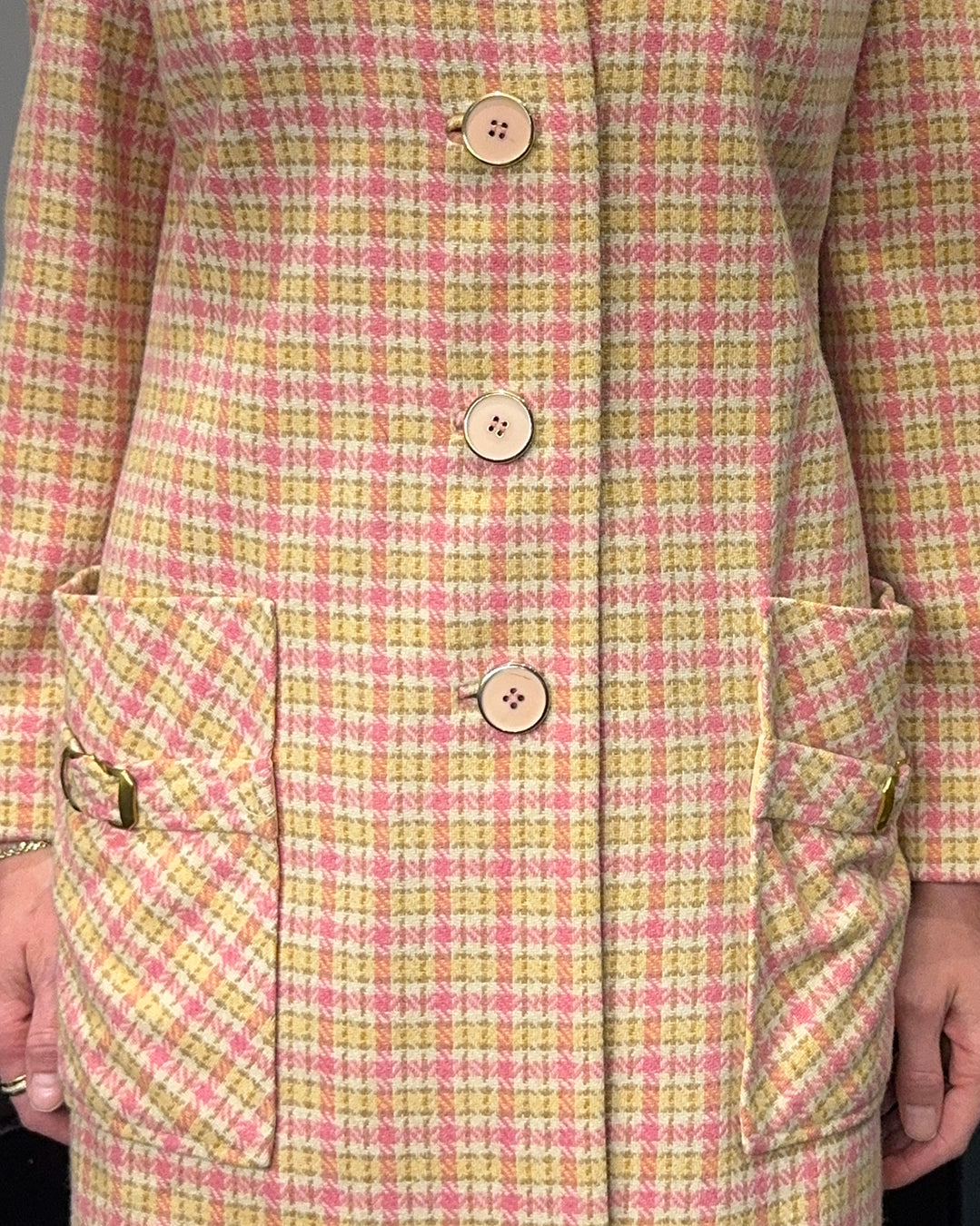 Vintage 1960s Pastel Plaid Coat