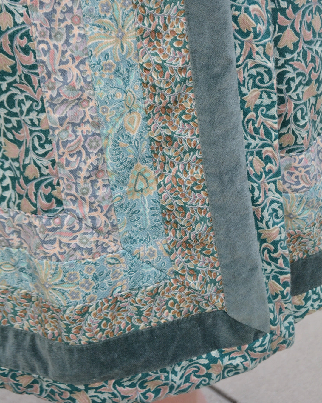 Vintage 1980s Floral Skirt Set, Viyella Cotton/Merino Blend