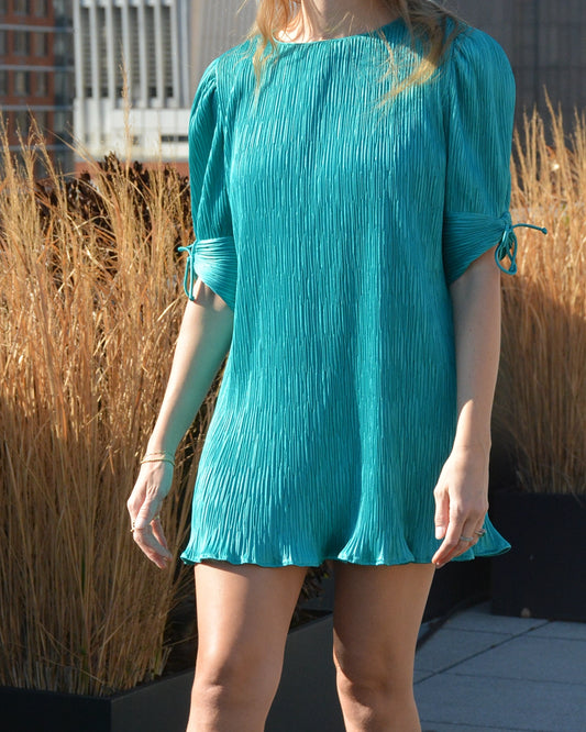 Vintage 1980s Fortuny-Pleated Micro-Minidress