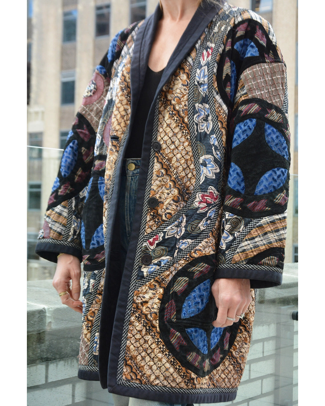 Vintage 1980s Koos Van Den Akker Custom Patchwork Coat