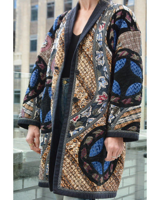 Vintage 1980s Koos Van Den Akker Custom Patchwork Coat