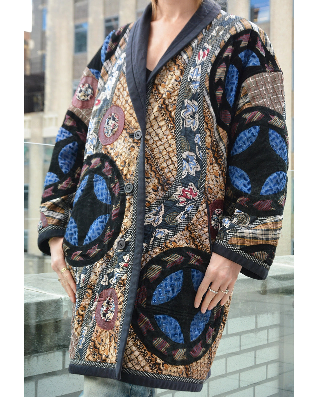 Vintage 1980s Koos Van Den Akker Custom Patchwork Coat