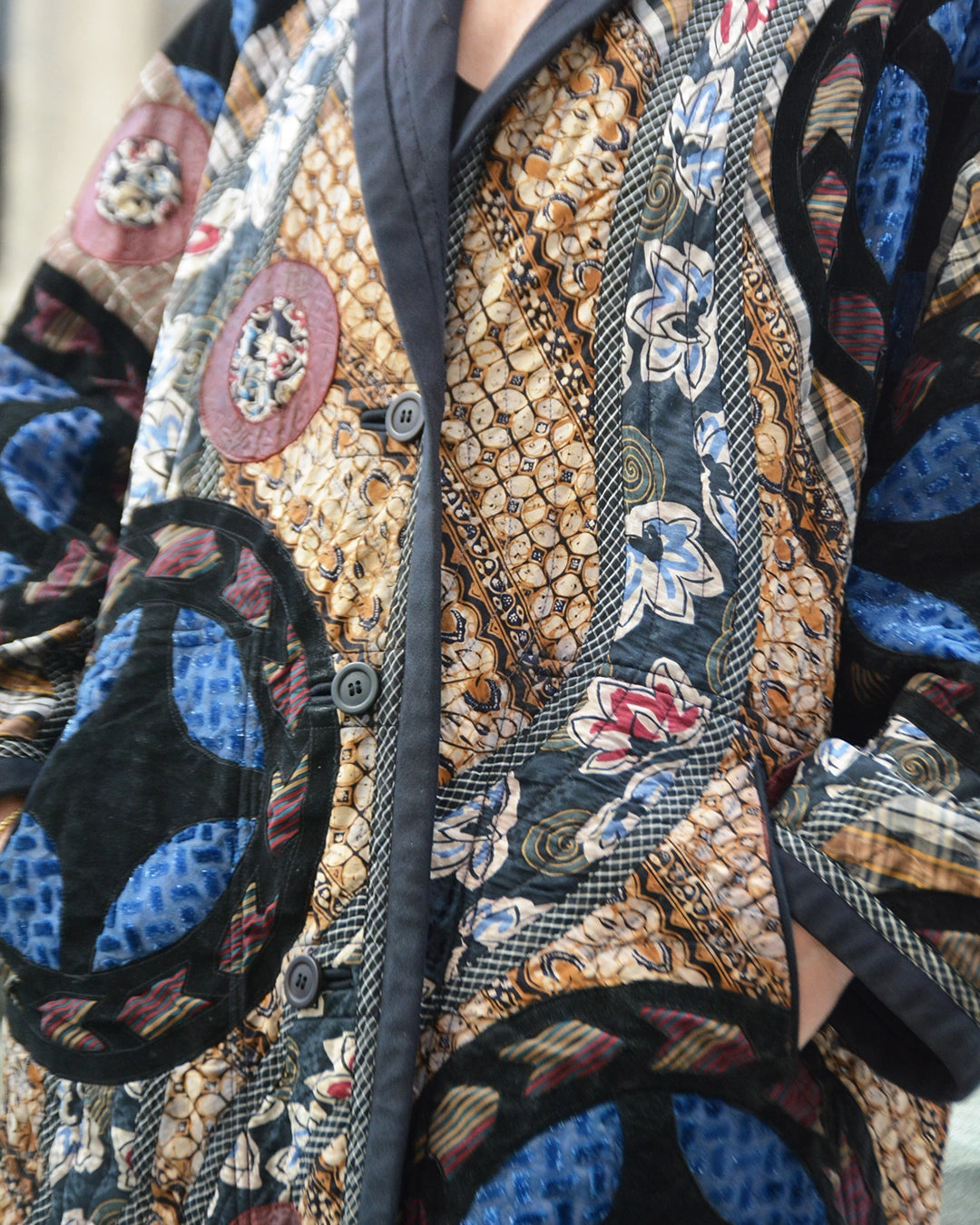 Vintage 1980s Koos Van Den Akker Custom Patchwork Coat