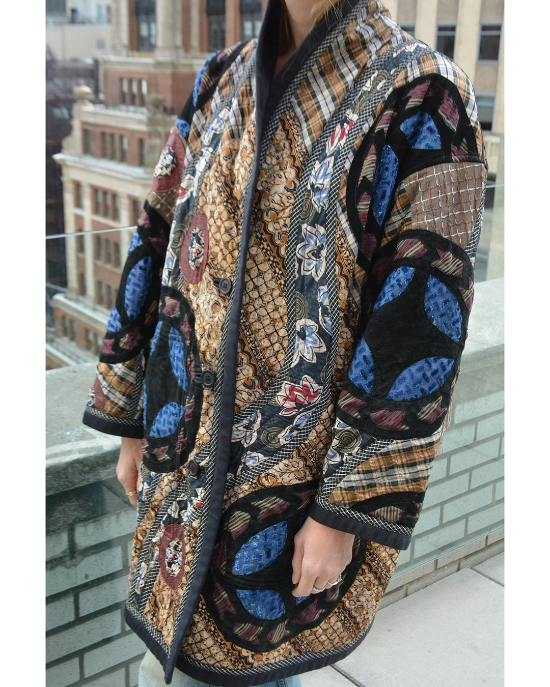 Vintage 1980s Koos Van Den Akker Custom Patchwork Coat