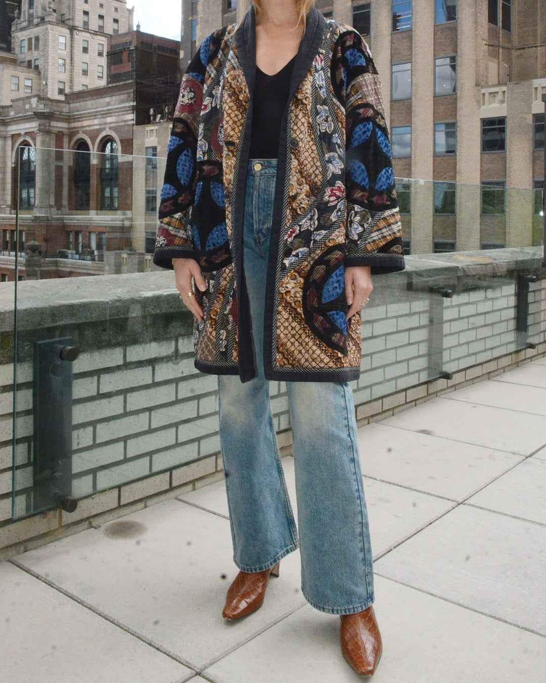 Vintage 1980s Koos Van Den Akker Custom Patchwork Coat