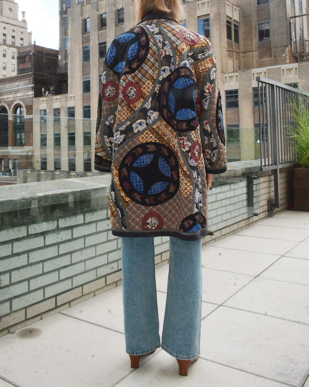 Vintage 1980s Koos Van Den Akker Custom Patchwork Coat