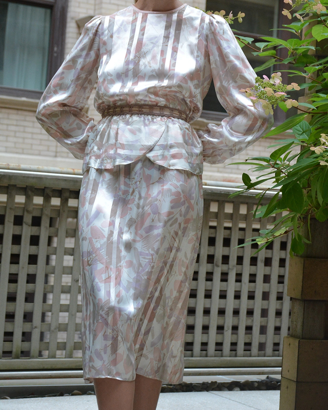 1980s peplum dress 1980s Victor Costa peplum dress and bolero jacket Flower in the Mirror Vintage
