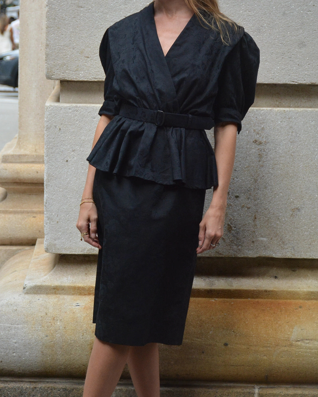 Vintage 1980s Peplum Jacket + Skirt Set