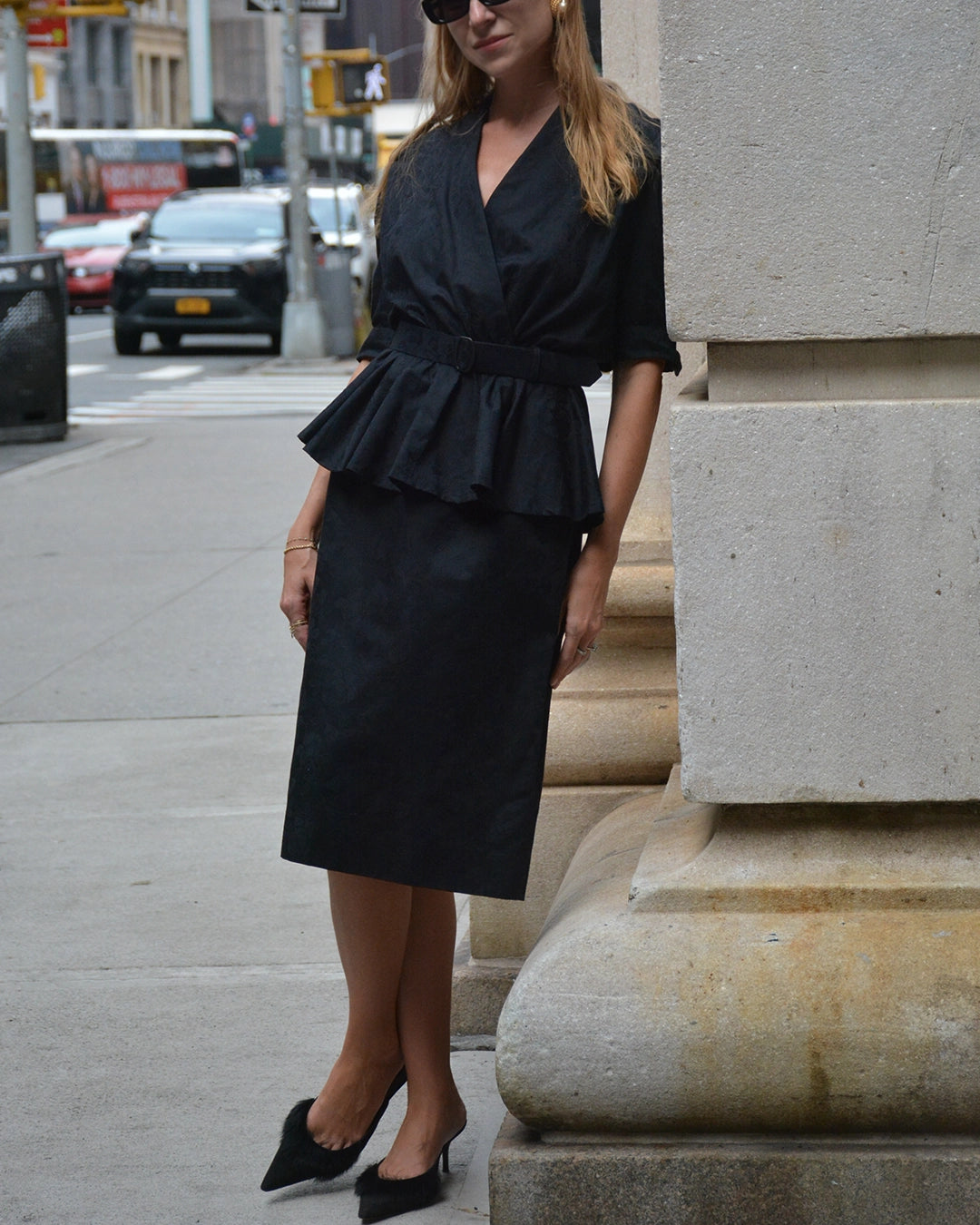 Vintage 1980s Peplum Jacket + Skirt Set