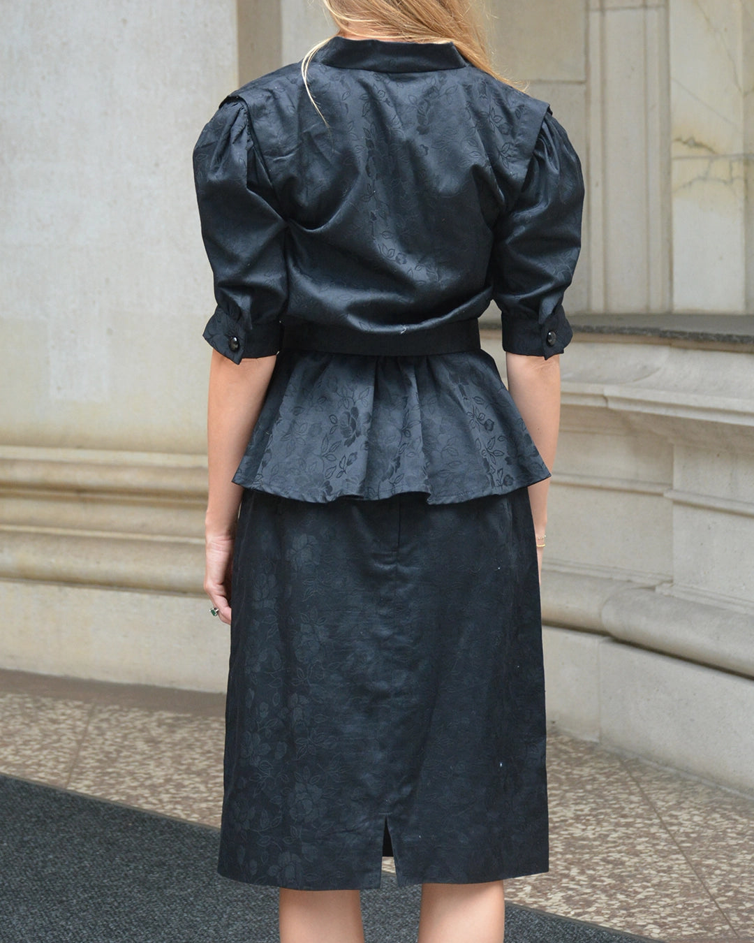 Vintage 1980s Peplum Jacket + Skirt Set