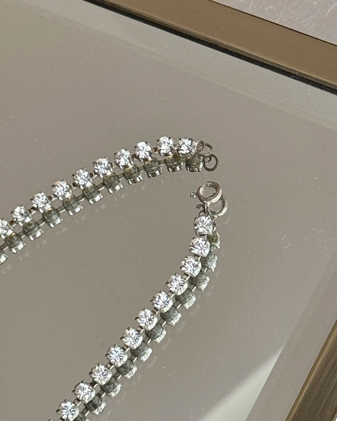 Vintage Art Deco Emerald-Cut Diamanté Necklace
