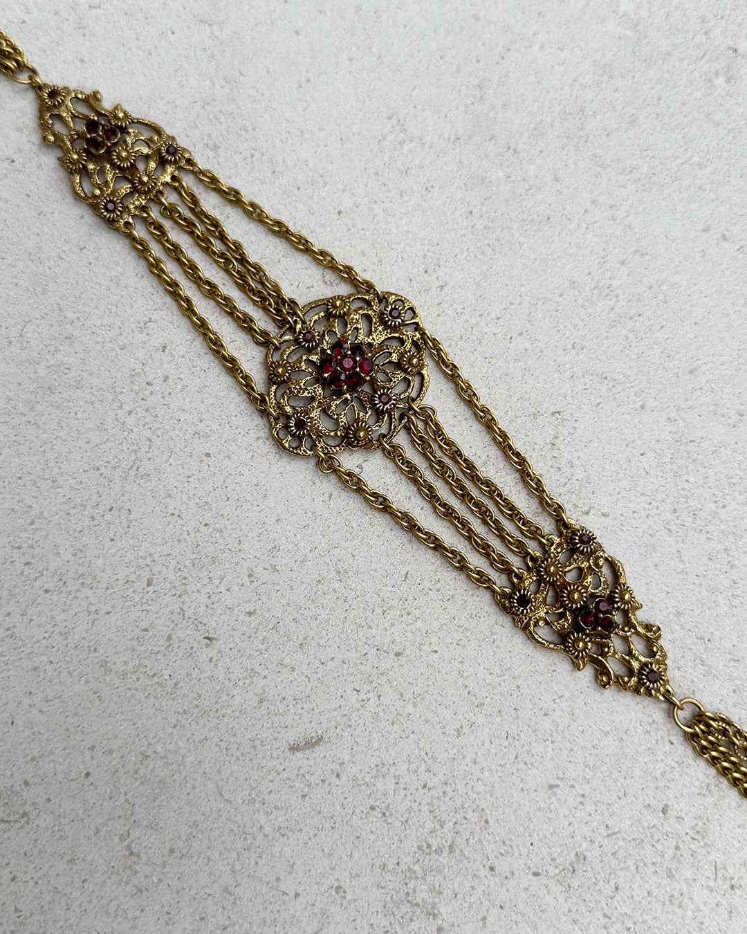 Vintage Art Nouveau Style Gold Filigree Choker