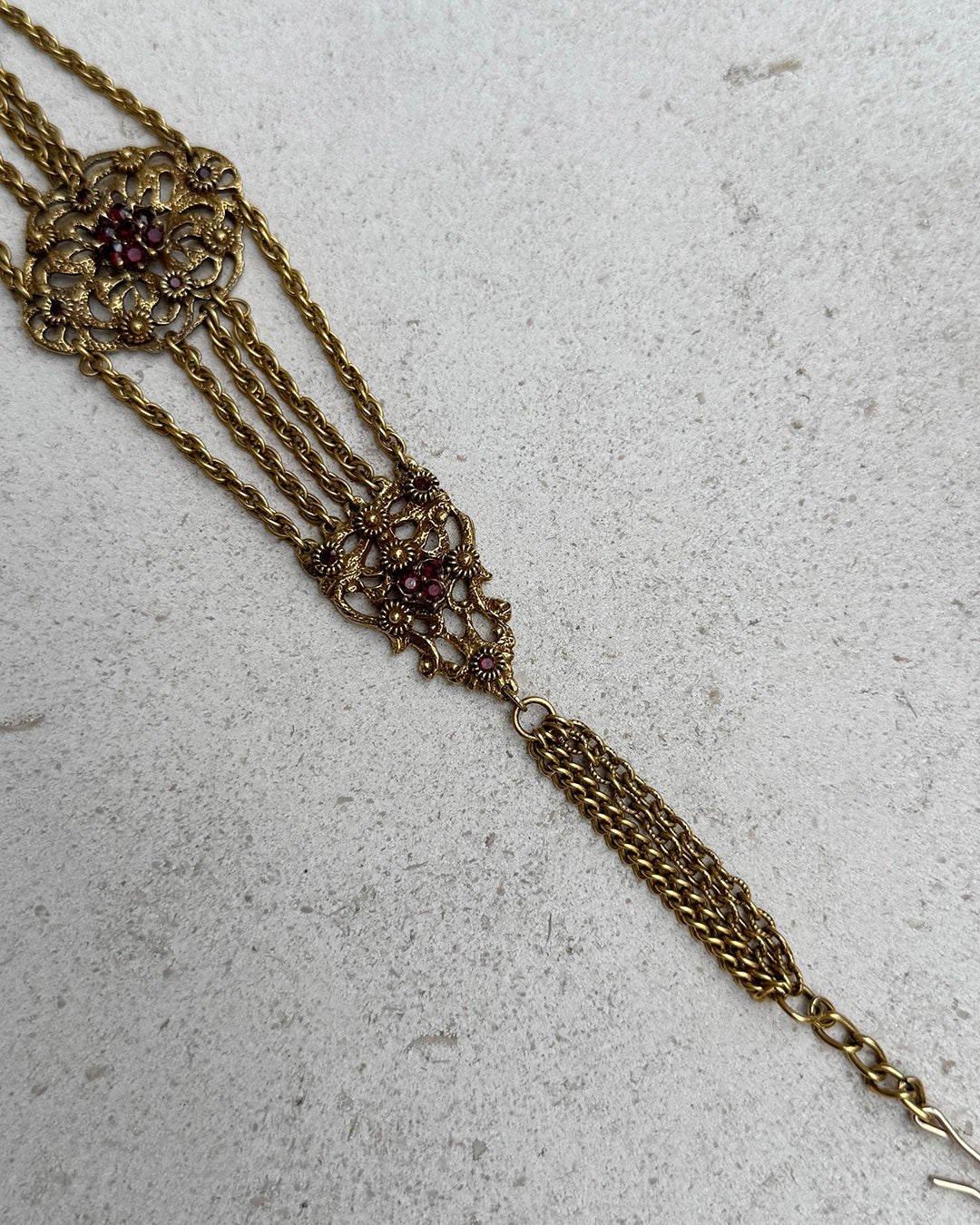 Vintage Art Nouveau Style Gold Filigree Choker