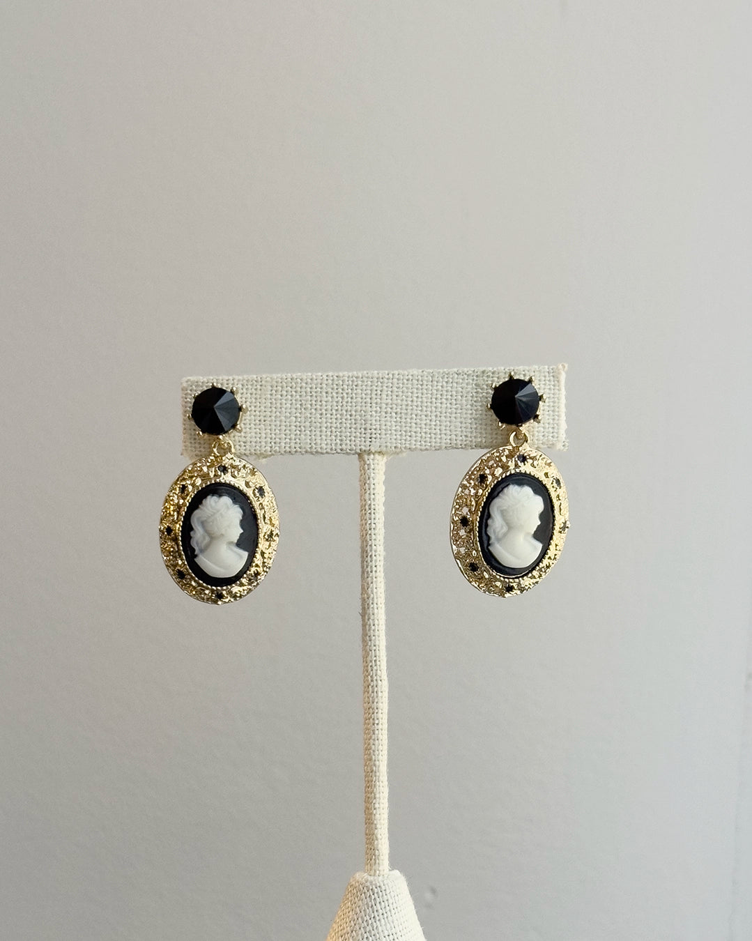 Vintage Cameo Drop Earrings