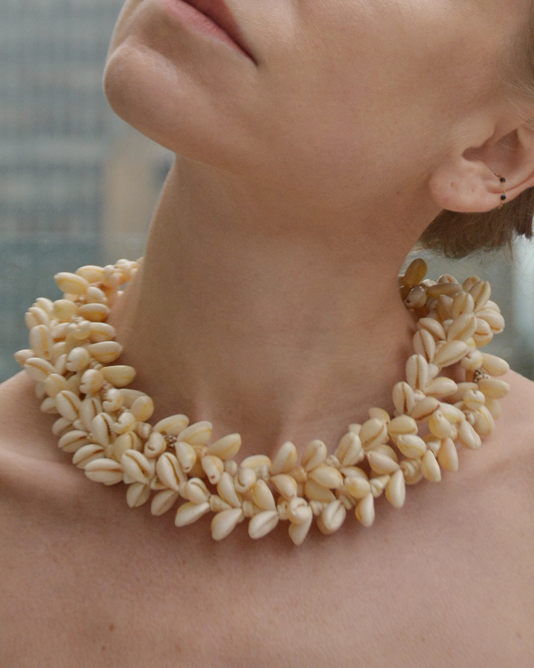 Vintage Chunky Seashell Necklace with Cowrie and Nassa Shells