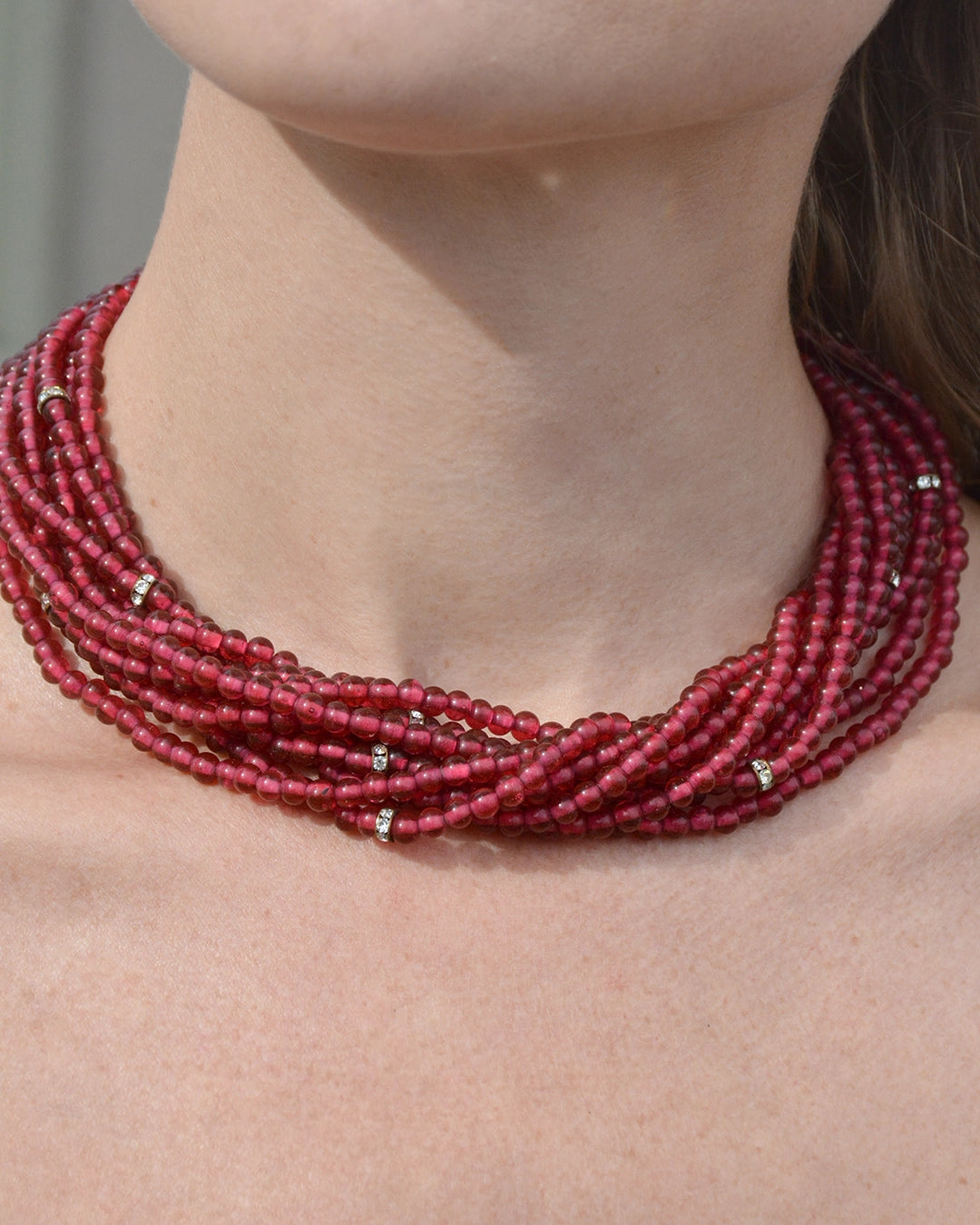 Vintage Ciner Ruby Paste Statement Necklace