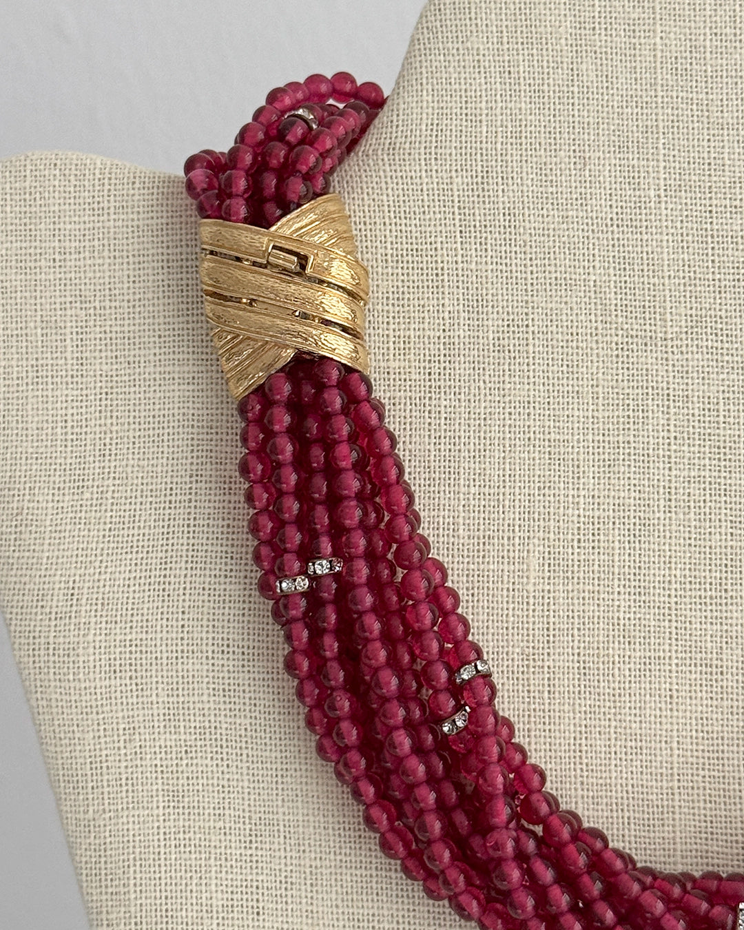 Vintage Ciner Ruby Paste Statement Necklace