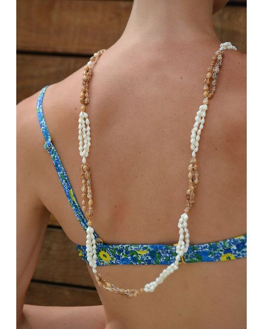 Vintage Colorblock Seashell Necklace with Nassa Shells