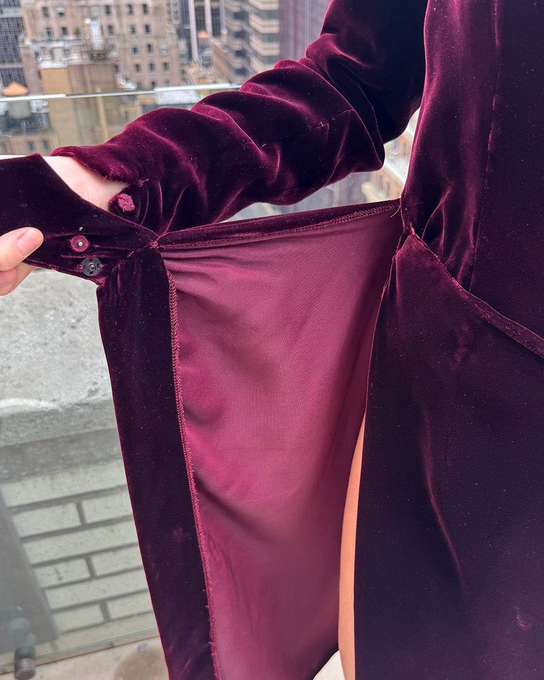 Vintage Donna Karan Velvet Dress with Interior Bodysuit