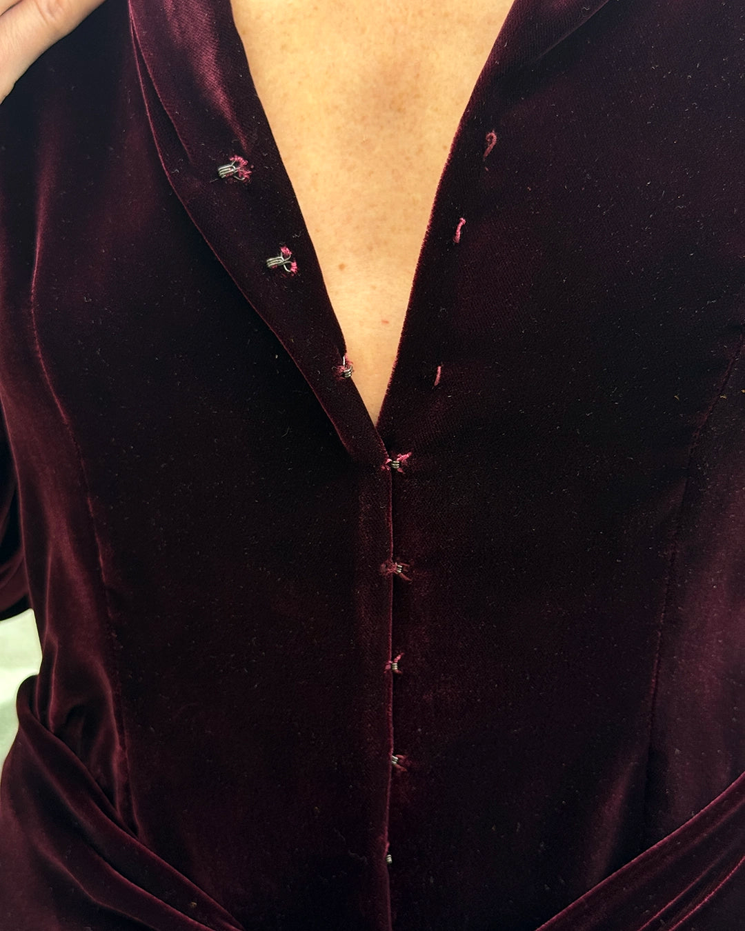 Vintage Donna Karan Velvet Dress with Interior Bodysuit